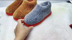 成人毛线鞋拖鞋视频